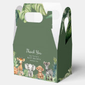 Wild One Oerwoud Safari Animals Baby shower Bedankdoosjes (Geopend)