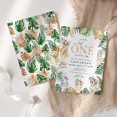 Wild One Oerwoud Safari Animals Baby shower Kaart