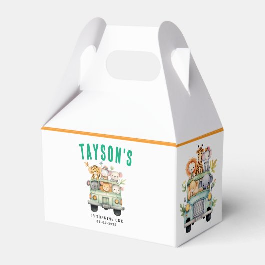 Wild One Oerwoud Safari Animals Bedankdoosjes (Achterkant)