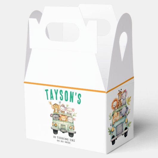 Wild One Oerwoud Safari Animals Bedankdoosjes (Geopend)