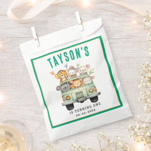 Wild One Oerwoud Safari Animals Bedankzakje (Geknipt)