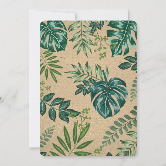 Wild One Oerwoud Safari Animals Birthday Party Kaart (Achterkant)