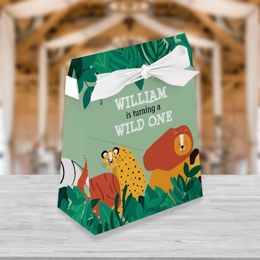 Wild One Oerwoud Safari Animals Fun First Birthday Bedankdoosjes