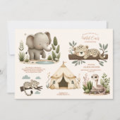 Wild One Oerwoud Safari Animals Kaart (Voorkant)