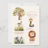 Wild One Oerwoud Safari Animals Kaart (Voorkant)