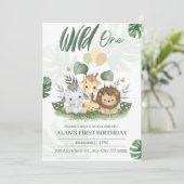 Wild One Oerwoud Safari Animals Kaart (Staand voorkant)