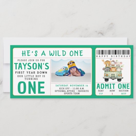 Wild One Oerwoud Safari Animals Kaart (Voorkant)