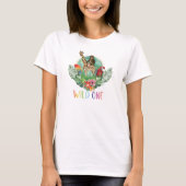 Wild One Oerwoud Safari Animals Moderne Waterverf T-shirt (Voorkant)