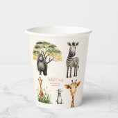 Wild One Oerwoud Safari Animals Papieren Bekers (Voorkant)