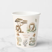 Wild One Oerwoud Safari Animals Papieren Bekers (Achterkant)