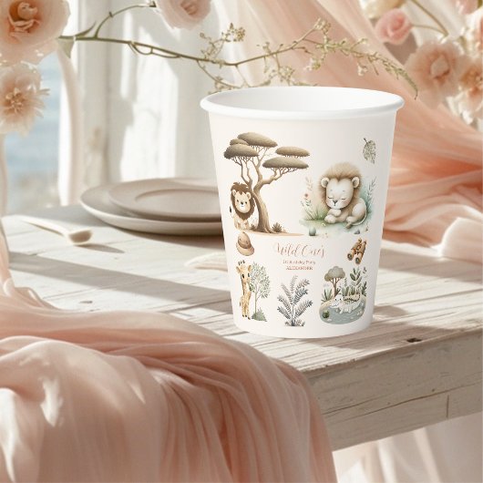 Wild One Oerwoud Safari Animals Papieren Bekers