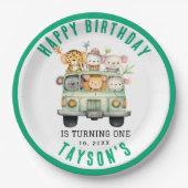 Wild One Oerwoud Safari Animals Papieren Bordje (Voorkant)