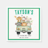 Wild One Oerwoud Safari Animals Servet (Voorkant)