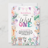 Wild One Oerwoud Safari Animals Verjaardag Kaart (Voorkant)