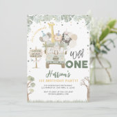 Wild One Oerwoud Safari Animals Verjaardag Kaart (Staand voorkant)