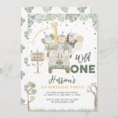 Wild One Oerwoud Safari Animals Verjaardag Kaart (Voorkant / Achterkant)