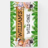 Wild One OERWOUD Safari Animals Verjaardag Spandoek (Verticaal)