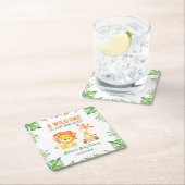 Wild One Oerwoud Safari Baby Boy Douche Sprinkle Kartonnen Onderzetters (Insitu)