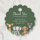 Wild One Oerwoud Safari Baby shower Bedankjes Labels (Voorkant)