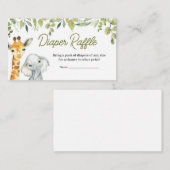 Wild One Oerwoud Safari Baby shower Diaper Raffle Informatiekaartje (Voorkant / Achterkant)