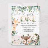 Wild One Oerwoud Safari Baby shower Kaart (Voorkant)