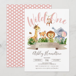 Wild One Oerwoud Safari Baby shower Kaart