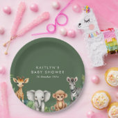 Wild One Oerwoud Safari Baby shower Papieren Bordje (Feest)