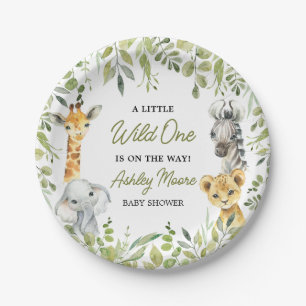 Wild One Oerwoud Safari Baby shower Papieren Bordje