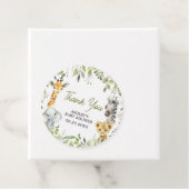 Wild One Oerwoud Safari Baby shower Ronde Bedankjes Labels (In situ)
