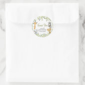 Wild One Oerwoud Safari Baby shower Ronde Sticker (Tas)