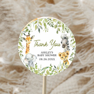 Wild One Oerwoud Safari Baby shower Ronde Sticker