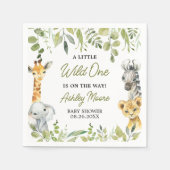 Wild One Oerwoud Safari Baby shower Servet (Voorkant)