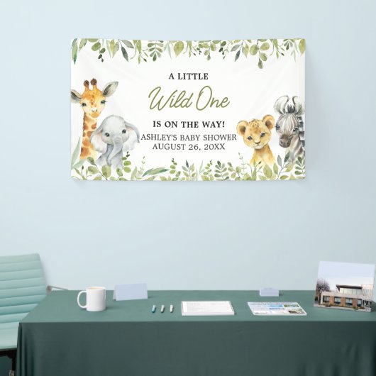 Wild One Oerwoud Safari Baby shower Spandoek (Beurs)