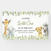 Wild One Oerwoud Safari Baby shower Spandoek (Horizontaal)