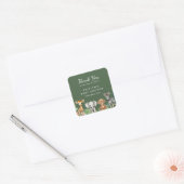 Wild One Oerwoud Safari Baby shower Vierkante Sticker (Envelop)