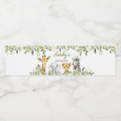 Wild One Oerwoud Safari Baby shower Waterfles Etiket (Enkel label)