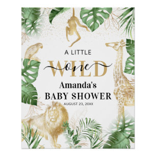 Wild One Oerwoud Safari Baby shower Welkomstteken Perfect Poster
