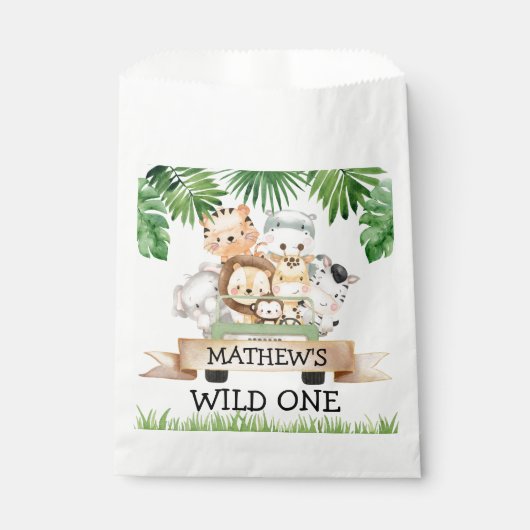 Wild One Oerwoud Safari Birthday Party Bedankzakje (Voorkant)