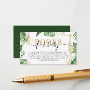 Wild One Oerwoud Safari Book Request Baby shower Informatiekaartje