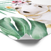 Wild One Oerwoud Safari Dier 1e Verjaardag Welkom Poster (Hoek)