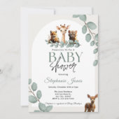 Wild One Oerwoud Safari Dieren Baby shower Arch Kaart (Voorkant)