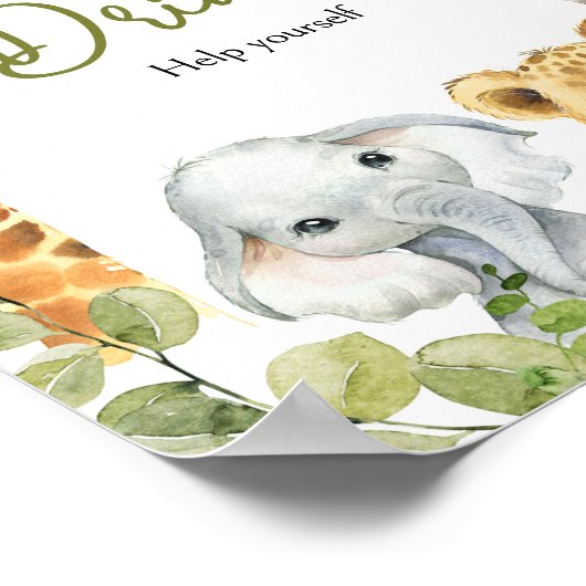 Wild One Oerwoud Safari Drinken Poster (Hoek)