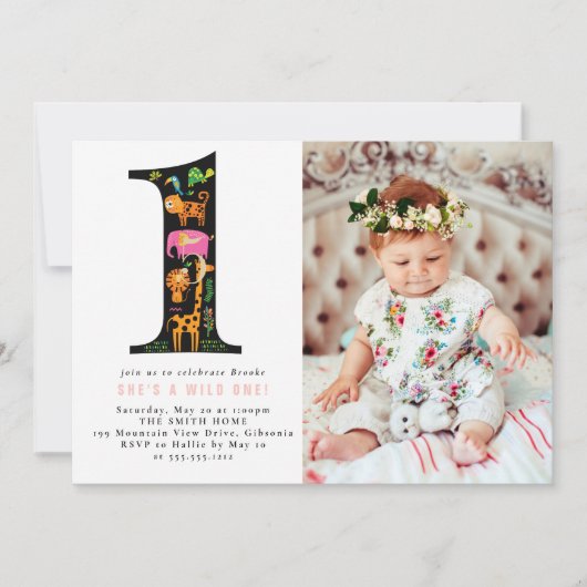 Wild One Oerwoud Safari, eerste uitnodiging (Voorkant)