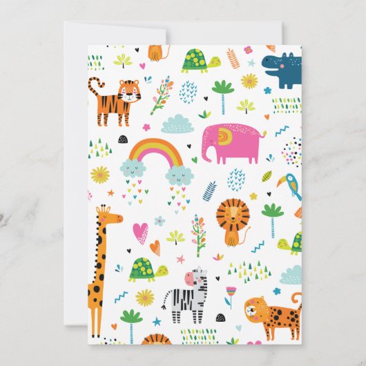 Wild One Oerwoud Safari, eerste uitnodiging (Achterkant)