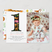 Wild One Oerwoud Safari, eerste uitnodiging (Voorkant / Achterkant)