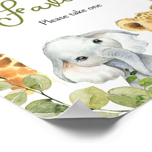 Wild One Oerwoud Safari Favorieten Poster (Hoek)