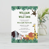 Wild One Oerwoud Safari Foto eerste verjaardag Kaart (Staand voorkant)