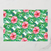 Wild One Oerwoud Safari Girls 1ste verjaardag foto Folie Uitnodiging (Achterkant)