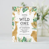 Wild One Oerwoud Safari Gold Green 1 oktober Kaart (Staand voorkant)