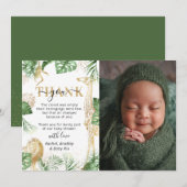 Wild One Oerwoud Safari Greenery Baby shower Foto Bedankkaart (Voorkant / Achterkant)
